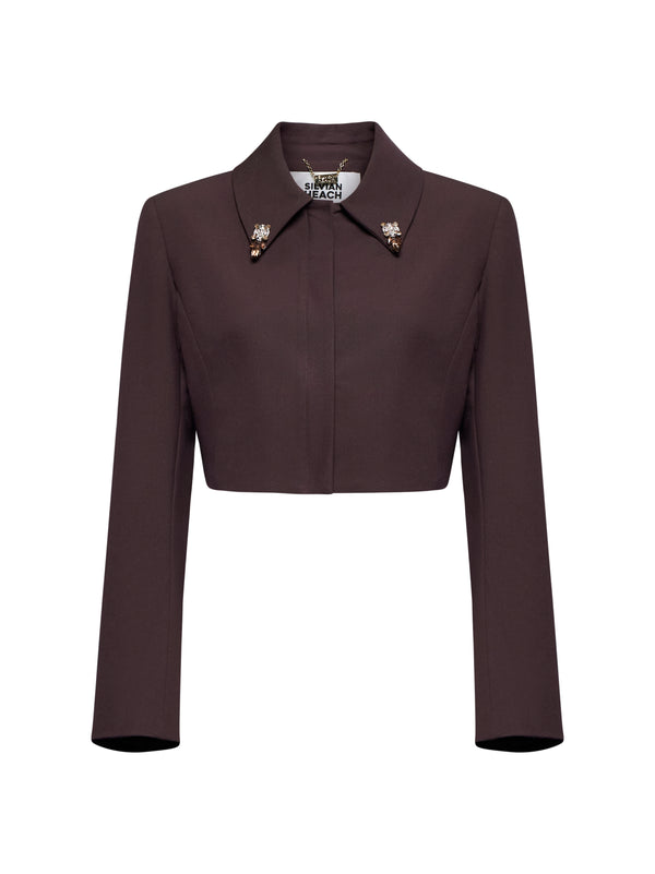 Giacca cropped con colletto e dettagli gioiello SILVIAN HEACH