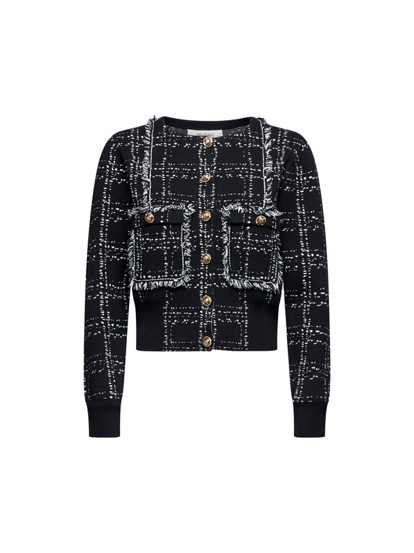 Cardigan con motivo effetto tweed SILVIAN HEACH