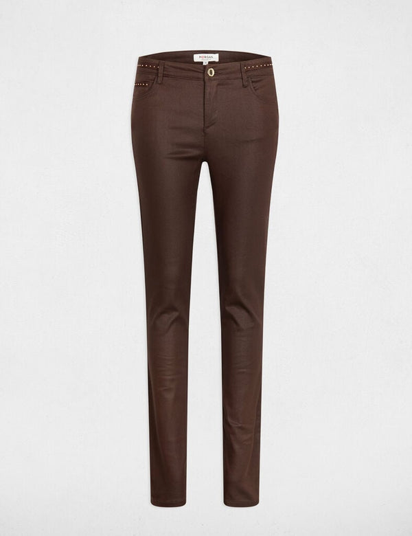 Pantalone slim marrone MORGANDETOI